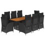 Set de comedor de jardín 9 pzas y cojines ratán sintético negro by , Garden sets - Ref: Foro24-3213140, Price: 1,00 €, Discou...