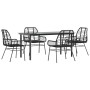 Juego de comedor jardín 5 piezas ratán sintético vidrio negro by , Garden sets - Ref: Foro24-3334537, Price: 356,87 €, Discou...