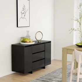Sideboard with 3 drawers black plywood 120x41x75 cm by vidaXL, Sideboards - Ref: Foro24-809612, Price: 145,67 €, Discount: %