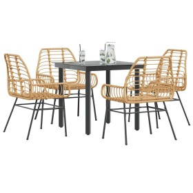 Juego de comedor jardín 5 piezas ratán sintético marrón by , Garden sets - Ref: Foro24-3334542, Price: 321,78 €, Discount: %