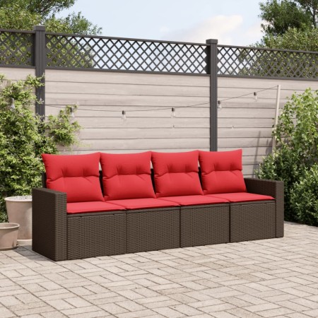 Set de sofás de jardín 4 pzas y cojines ratán sintético marrón von , Modulare Sofas für den Außenbereich - Ref: Foro24-325102...