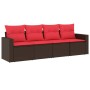 Set de sofás de jardín 4 pzas y cojines ratán sintético marrón von , Modulare Sofas für den Außenbereich - Ref: Foro24-325102...