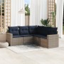 Set de sofás de jardín 5 pzas con cojines ratán sintético gris by , Modular outdoor sofas - Ref: Foro24-3251288, Price: 401,0...