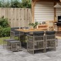 Set comedor jardín 9 pzas y cojines ratán sintético gris by , Garden sets - Ref: Foro24-3210962, Price: 382,94 €, Discount: %