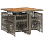 Set comedor jardín 9 pzas y cojines ratán sintético gris by , Garden sets - Ref: Foro24-3210962, Price: 382,94 €, Discount: %