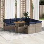 Set de sofás de jardín con cojines 9 pzas ratán sintético gris von , Gartensets - Ref: Foro24-3327134, Preis: 720,75 €, Rabat...