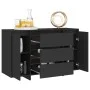 Sideboard mit 3 Schubladen aus schwarzem Sperrholz 120x41x75 cm von vidaXL, Sideboards - Ref: Foro24-809612, Preis: 145,67 €,...