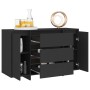 Sideboard with 3 drawers black plywood 120x41x75 cm by vidaXL, Sideboards - Ref: Foro24-809612, Price: 148,13 €, Discount: %