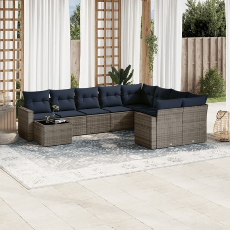 Set de sofás de jardín 10 pzas con cojines ratán sintético gris | Foro24.es | Tu tienda online para hogar, jardín y más Foro24.es