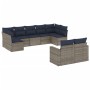 Set de sofás de jardín 9 pzas con cojines ratán sintético gris by , Garden sets - Ref: Foro24-3219411, Price: 672,23 €, Disco...