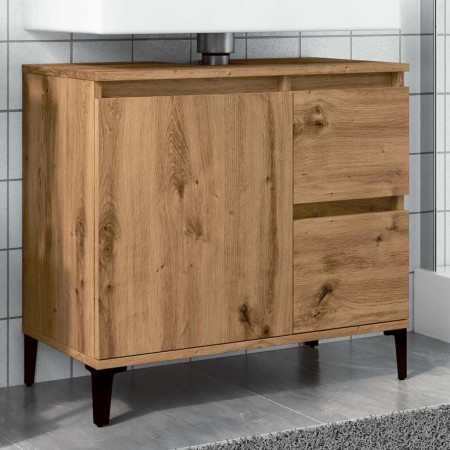 Armario lavabo baño madera ingeniería roble artisan 65x33x60 cm by , bathroom vanities - Ref: Foro24-857124, Price: 86,76 €, ...