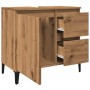 Armario lavabo baño madera ingeniería roble artisan 65x33x60 cm by , bathroom vanities - Ref: Foro24-857124, Price: 86,76 €, ...