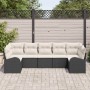Conjunto de sofá de jardín 7 pcs Negro Poliratán