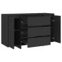 Sideboard mit 3 Schubladen aus schwarzem Sperrholz 120x41x75 cm von vidaXL, Sideboards - Ref: Foro24-809612, Preis: 145,67 €,...
