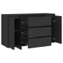 Sideboard with 3 drawers black plywood 120x41x75 cm by vidaXL, Sideboards - Ref: Foro24-809612, Price: 148,13 €, Discount: %