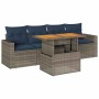 Juego de sofás jardín con cojines 5 pzas ratán sintético gris von , Gartensets - Ref: Foro24-3326987, Preis: 385,05 €, Rabatt: %