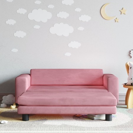 Sofá para niños con reposapiés terciopelo rosa 100x50x30 cm von , Baby- und Kleinkindmöbel - Ref: Foro24-3196410, Preis: 131,...