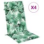 Cojines silla respaldo alto 4 uds tela Oxford estampado hojas by , Cushions for chairs and sofas - Ref: Foro24-361911, Price:...