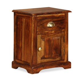 Mesita de noche de madera maciza de acacia