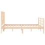 Bed frame with solid wood headboard 120x200 cm by vidaXL, Beds and slatted bases - Ref: Foro24-3194306, Price: 119,33 €, Disc...
