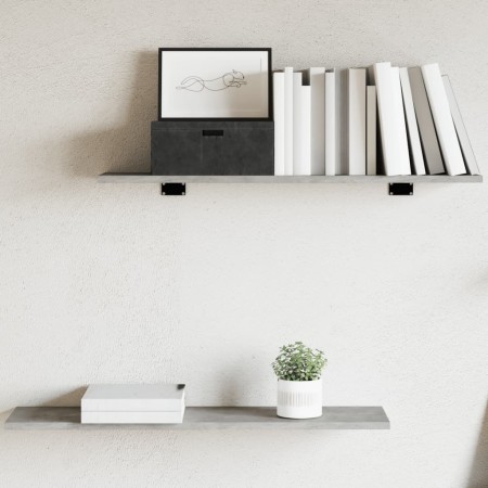 Estante estantería 4uds contrachapada gris hormigón 80x20x1,5cm by , Shelves - Ref: Foro24-805306, Price: 24,50 €, Discount: %