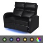 Sillón de 2 plazas con LED cuero sintético negro | Foro24.es | Tu tienda online para hogar, jardín y más Foro24.es