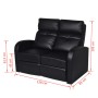 Sillón de 2 plazas con LED cuero sintético negro | Foro24.es | Tu tienda online para hogar, jardín y más Foro24.es
