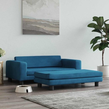 Cama para perros con extensión terciopelo azul 100x50x30 cm by , Beds for dogs - Ref: Foro24-172019, Price: 147,74 €, Discoun...