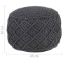 Puf de macramé hecho a mano algodón gris antracita 45x30 cm by , Ottomans - Ref: Foro24-324003, Price: 80,08 €, Discount: %