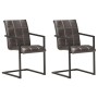 Sillas voladizas de comedor 2 unidades cuero auténtico gris by , dining chairs - Ref: Foro24-321854, Price: 276,41 €, Discoun...