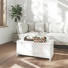 Mesa de centro madera contrachapada blanco brillo 90x50x41,5 cm de vidaXL, Mesas de centro - Ref: Foro24-809824, Precio: 60,6...