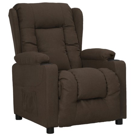 Sillón reclinable de tela marrón oscuro by , Armchairs - Ref: Foro24-339053, Price: 213,55 €, Discount: %