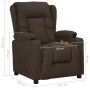 Sillón reclinable de tela marrón oscuro by , Armchairs - Ref: Foro24-339053, Price: 213,55 €, Discount: %
