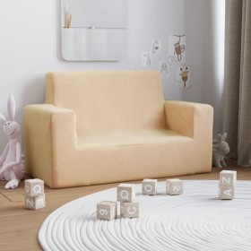 Sofá para niños de 2 plazas de felpa suave color crema by , Baby and Toddler Furniture - Ref: Foro24-341842, Price: 54,57 €, ...