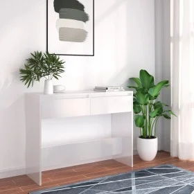 White engineered wood console table 100x35x76.5 cm by vidaXL, Side tables - Ref: Foro24-809836, Price: 68,46 €, Discount: %