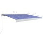 Toldo de carrete manual azul y blanco 450x300 cm by , Awnings - Ref: Foro24-3052677, Price: 545,21 €, Discount: %