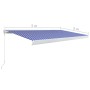 Toldo de carrete manual azul y blanco 500x300 cm by , Awnings - Ref: Foro24-3052680, Price: 652,73 €, Discount: %