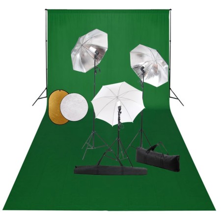 Kit estudio fotográfico lámparas, sombrillas, fondo y reflector | Foro24.es | Tu tienda online para hogar, jardín y más Foro24.es