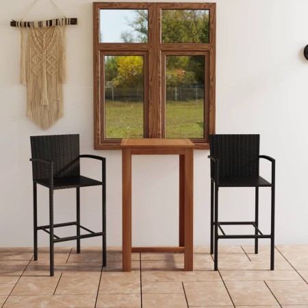 Conjunto de bar para jardín 3 piezas negro by , Garden sets - Ref: Foro24-3067985, Price: 317,82 €, Discount: %
