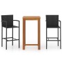 Conjunto de bar para jardín 3 piezas negro by , Garden sets - Ref: Foro24-3067985, Price: 317,82 €, Discount: %