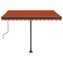 Toldo automático LED sensor de viento naranja marrón 300x250 cm de , Toldos - Ref: Foro24-3069715, Precio: 581,63 €