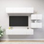 Set de muebles de salón TV 6 piezas madera de ingeniería blanco de , Muebles TV - Ref: Foro24-3078726, Precio: 255,49 €