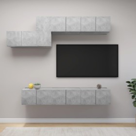 Set muebles de salón TV 7 pzas madera ingeniería gris hormigón de , Muebles TV - Ref: Foro24-3079149, Precio: 190,25 €, Descu...