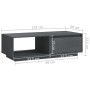 Solid gray pine wood coffee table 110x50x33.5 cm by vidaXL, Coffee table - Ref: Foro24-809884, Price: 70,13 €, Discount: %