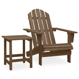 Silla con otomana y mesa jardín Adirondack abeto macizo marrón de , Conjuntos de jardín - Ref: Foro24-315921, Precio: 85,37 €...
