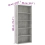 Estantería de 5 niveles contrachapada gris hormigón 80x30x189cm de , Librerías y estanterías - Ref: Foro24-801030, Precio: 96...