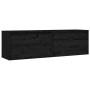 Armarios de pared 2 uds madera maciza pino negro 60x30x35 cm by , Shelves and shelves - Ref: Foro24-813454, Price: 99,01 €, D...