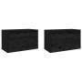 Armarios de pared 2 uds madera maciza pino negro 60x30x35 cm by , Shelves and shelves - Ref: Foro24-813454, Price: 99,01 €, D...
