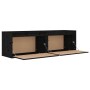 Armarios de pared 2 uds madera maciza pino negro 60x30x35 cm by , Shelves and shelves - Ref: Foro24-813454, Price: 99,01 €, D...