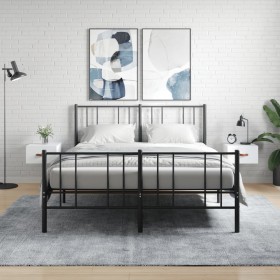 Comprar Mesitas de noche de pared 2 uds blanco